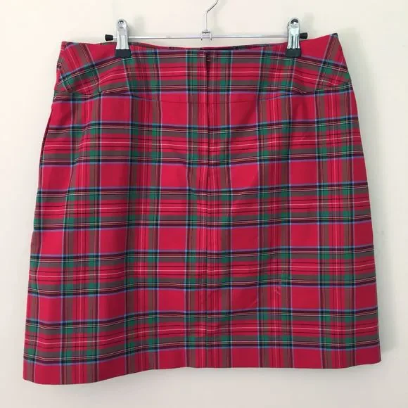 Lilly Pulitzer Red and Green Plaid Mini Skirt - Picture 3 of 6